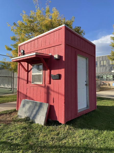 This red shed by the tennis courts is where the marmot currently lives. The rodent has been seen around campus, but DHS Security has seen the marmot eating grass in the area. 